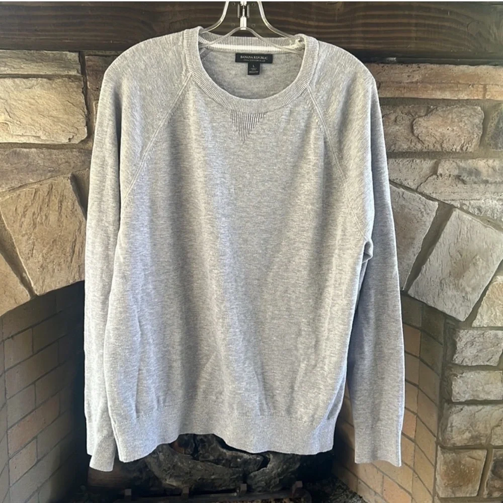 Banana Republic Light Gray Crewneck Sweater